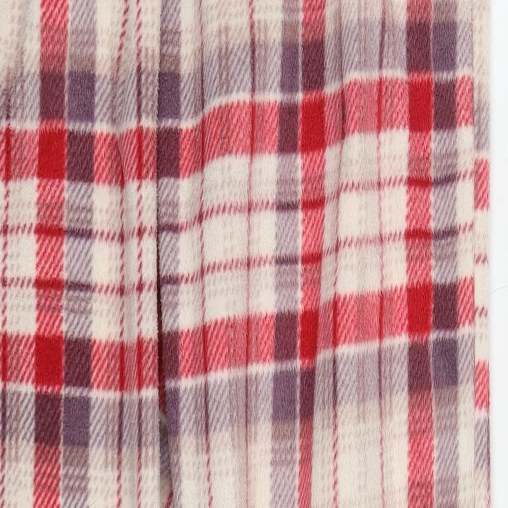 Marks and Spencer Womens Red Check Polyester Trousers  Size 12 L27 in Regular  - Pyjama Pants
