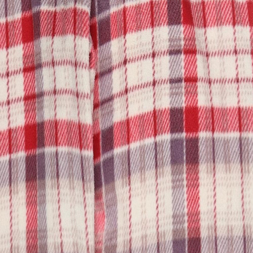 Marks and Spencer Womens Red Check Polyester Trousers  Size 12 L27 in Regular  - Pyjama Pants