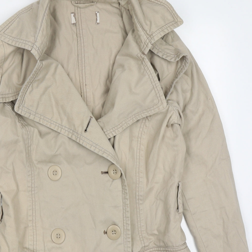 Cherokee Womens Beige   Trench Coat Coat Size 12  Button