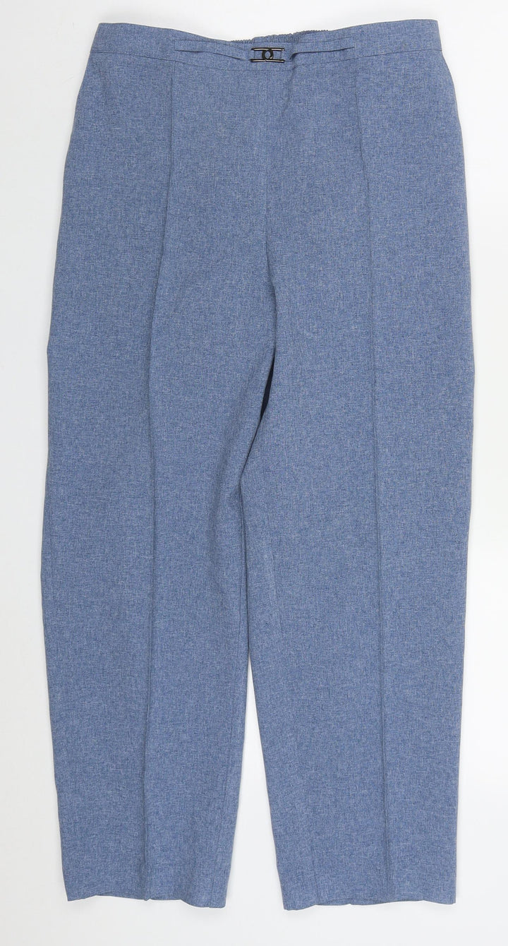 Simply Be Womens Blue Polyester Trousers Size 12 L26 in Regular