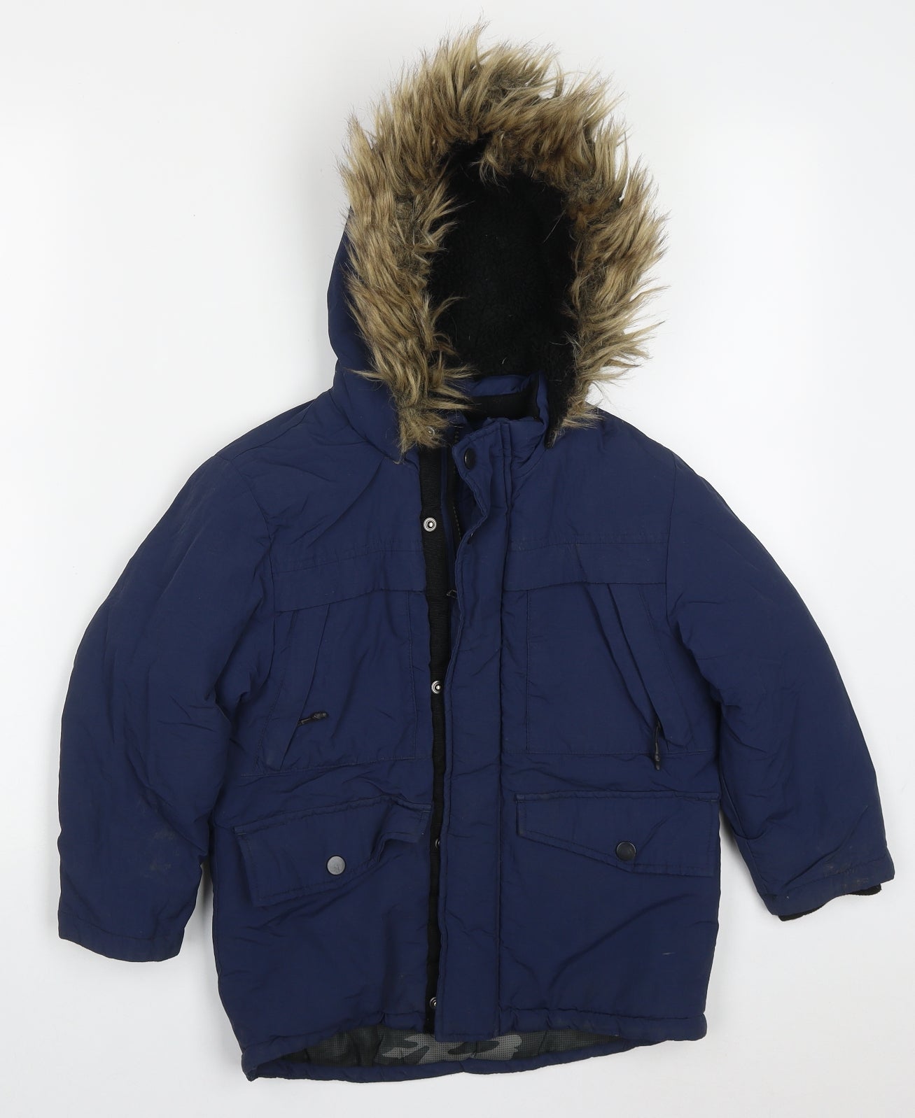 George Boys Blue   Basic Coat Coat Size 5-6 Years  Zip