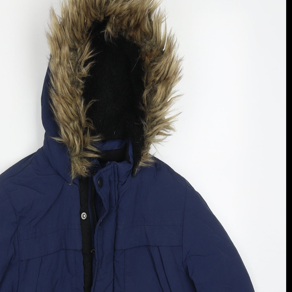 George Boys Blue   Basic Coat Coat Size 5-6 Years  Zip