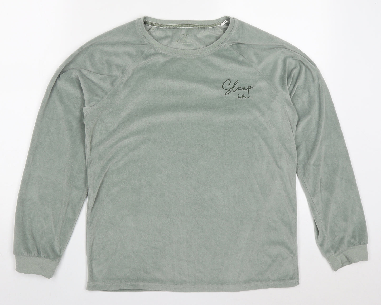 Primark Womens Green Solid Polyester Top Pyjama Top Size 6   - Sleep In