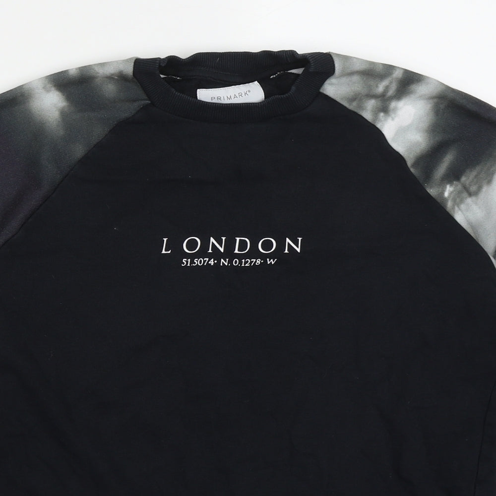 Primark Mens Black  Cotton Pullover Sweatshirt Size S   - London