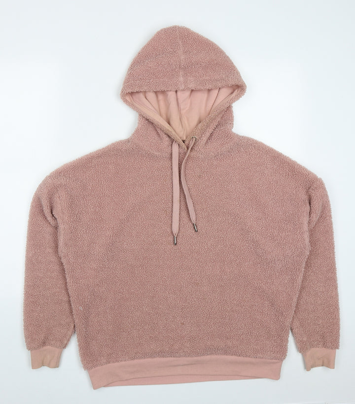 New Look Womens Pink Polyester Pullover Hoodie Size 8 Pullover