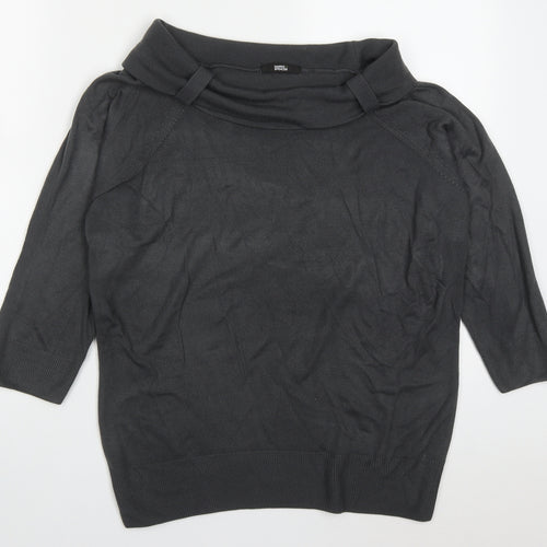 Marks and Spencer Womens Grey Roll Neck  Acrylic Pullover Jumper Size 16