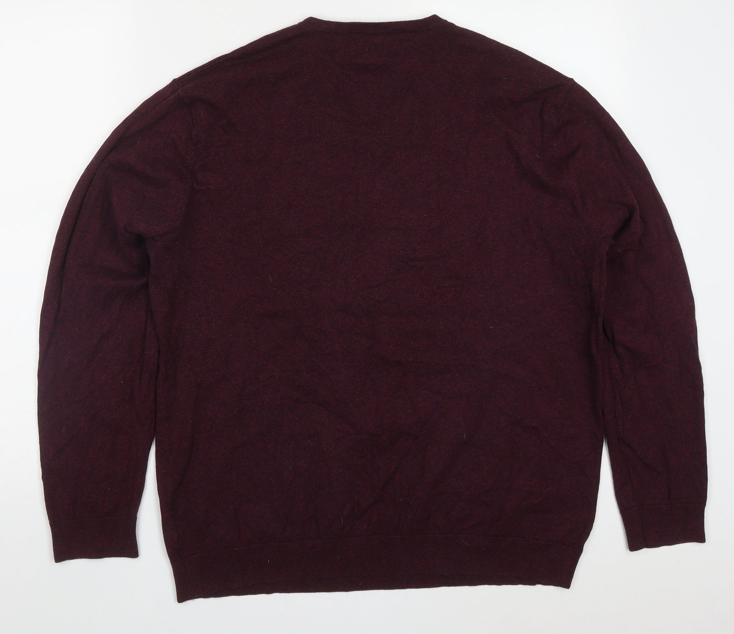 NEXT Mens Purple V-Neck  Cotton Pullover Jumper Size XL