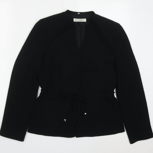 Planet Womens Black   Jacket  Size 8  Tie