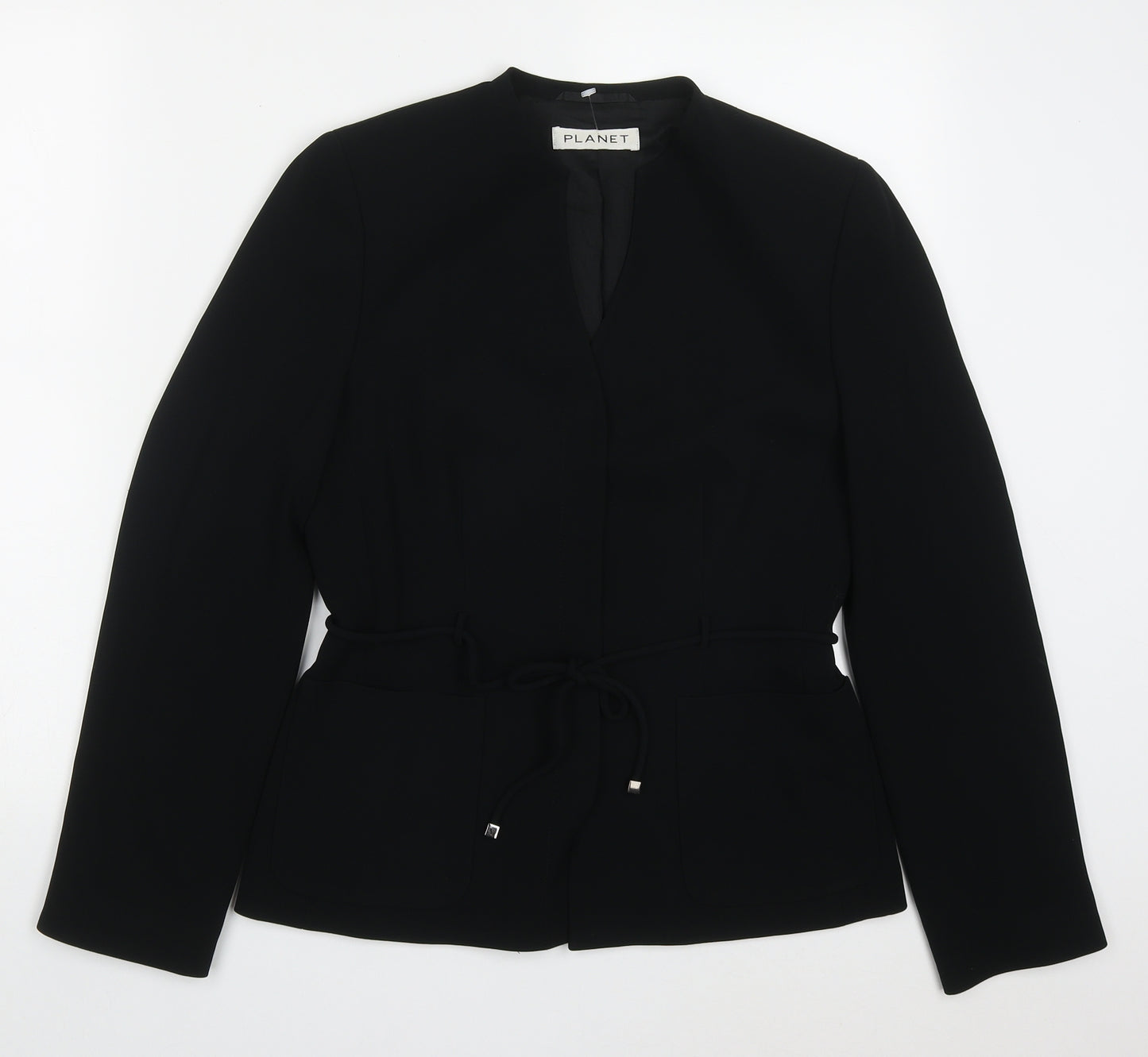 Planet Womens Black   Jacket  Size 8  Tie
