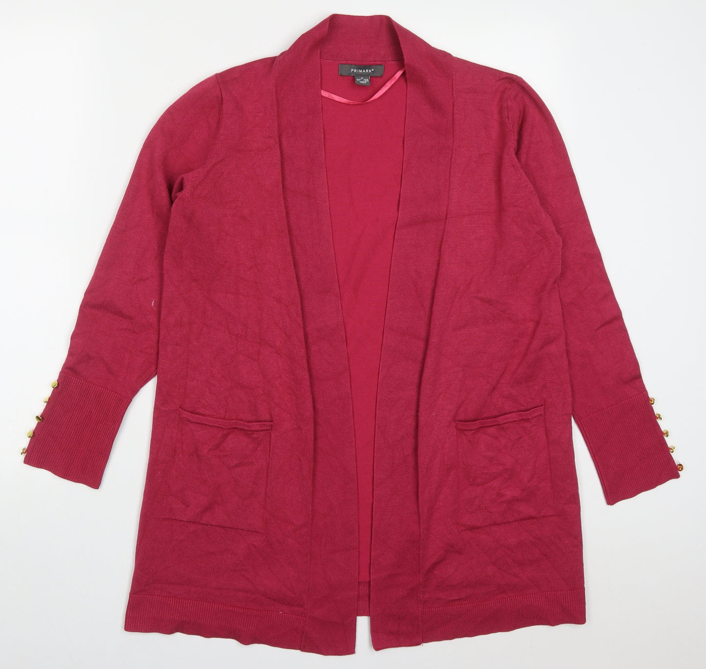 Primark Womens Pink V-Neck  Viscose Cardigan Jumper Size 12