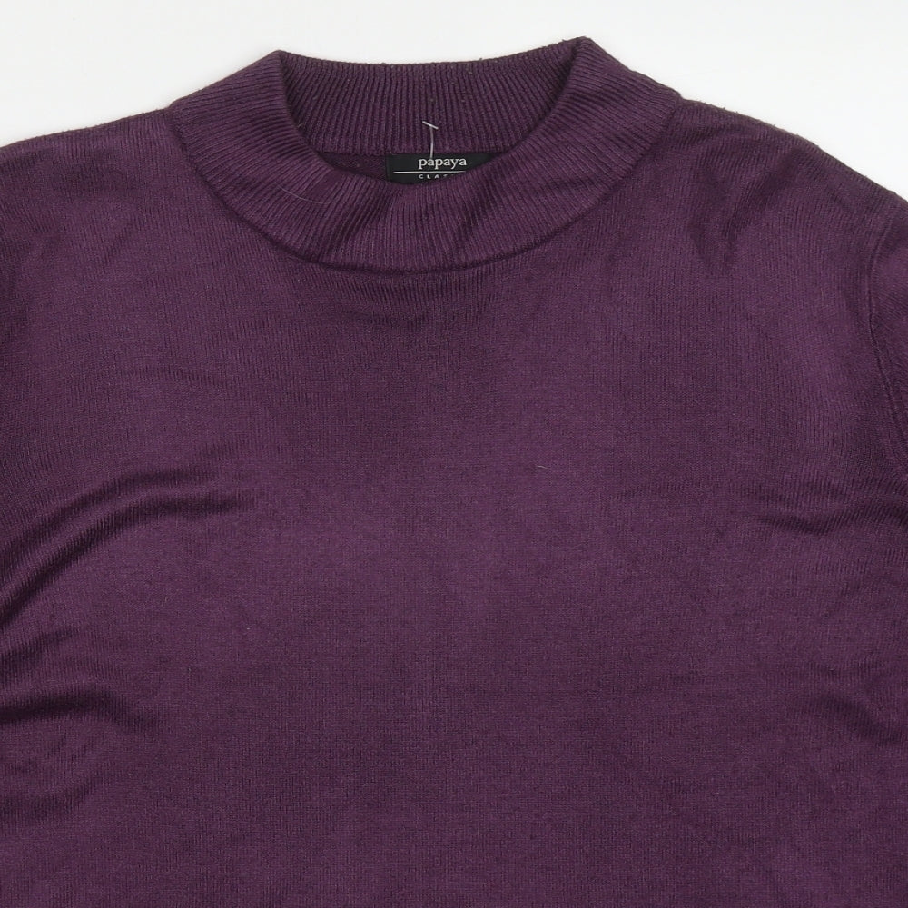 Papaya Womens Purple Round Neck  Acrylic Pullover Jumper Size 20