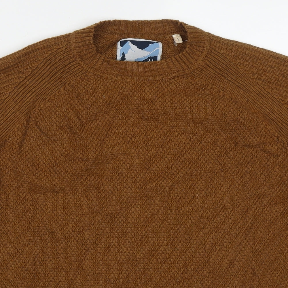 Mantaray Mens Brown Round Neck  Cotton Pullover Jumper Size L
