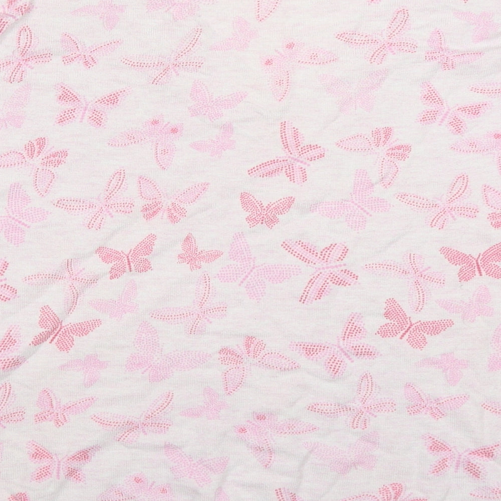 Marks and Spencer Womens Pink V-Neck  Viscose Pullover Jumper Size 22   - Butterflies