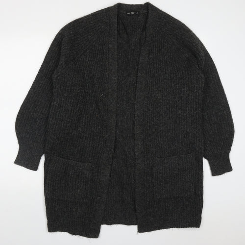 F&F Womens Grey V-Neck  Polyester Cardigan Jumper Size L
