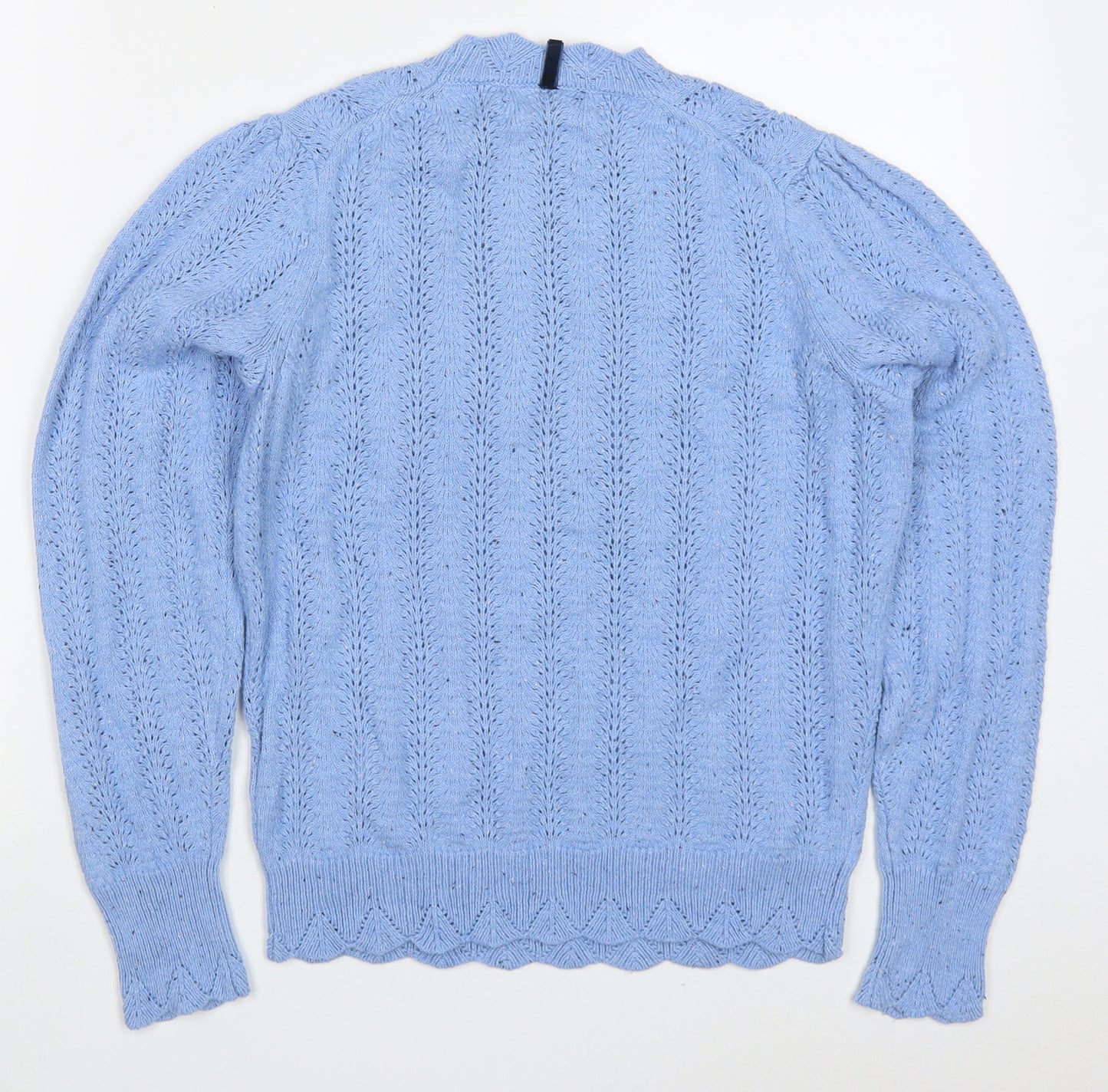 Marks and Spencer Womens Blue Round Neck  Cotton Pullover Jumper Size 8