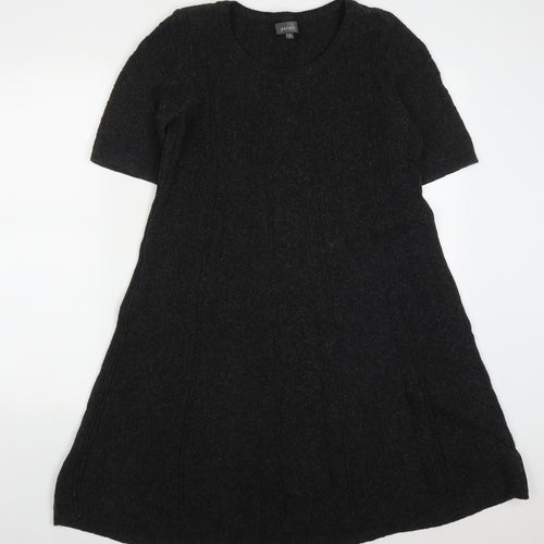Per Una Womens Grey  Polyester Jumper Dress  Size 16  Round Neck Pullover