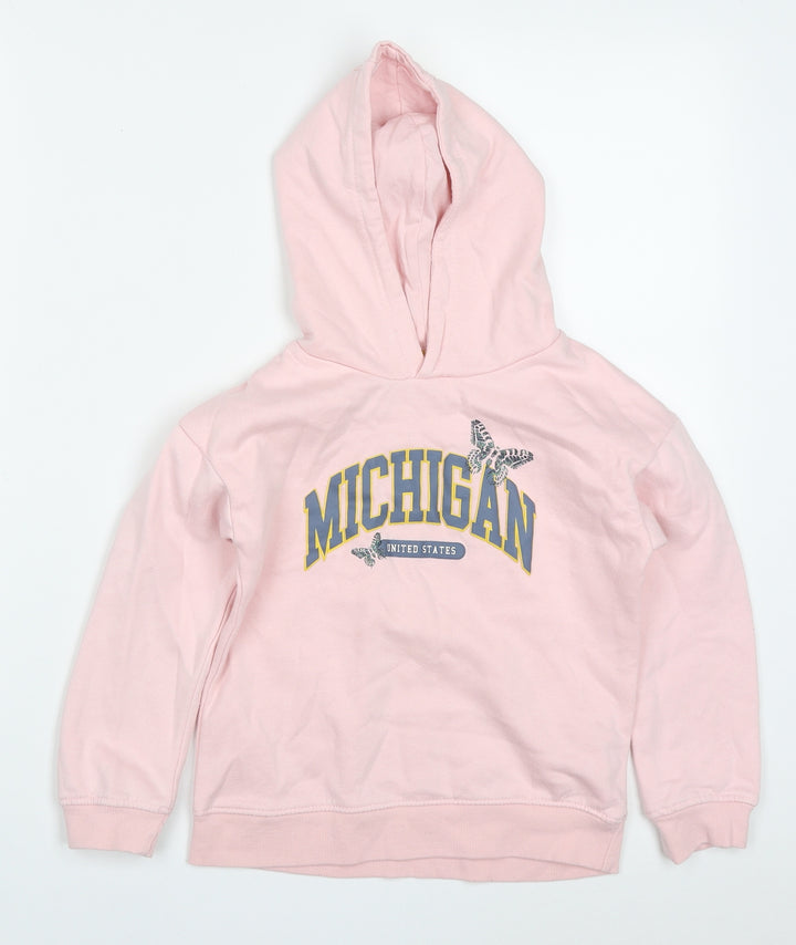 Primark Boys Pink Cotton Pullover Hoodie Size 7-8 Years Pullover - Michigan
