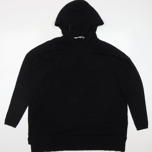 Amara Reya Womens Black  Viscose Pullover Hoodie Size L  Pullover - Star