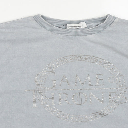 Primark Womens Grey  Cotton Cape Sweatshirt Size 10  Pullover - GAME OF THRONES