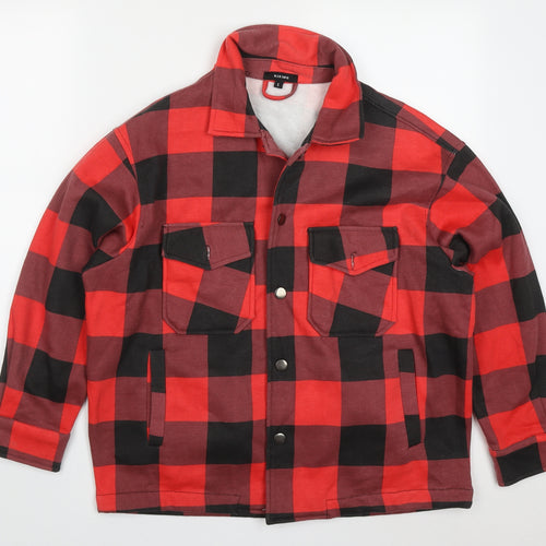 Rising Mens Red Check  Jacket  Size S  Button