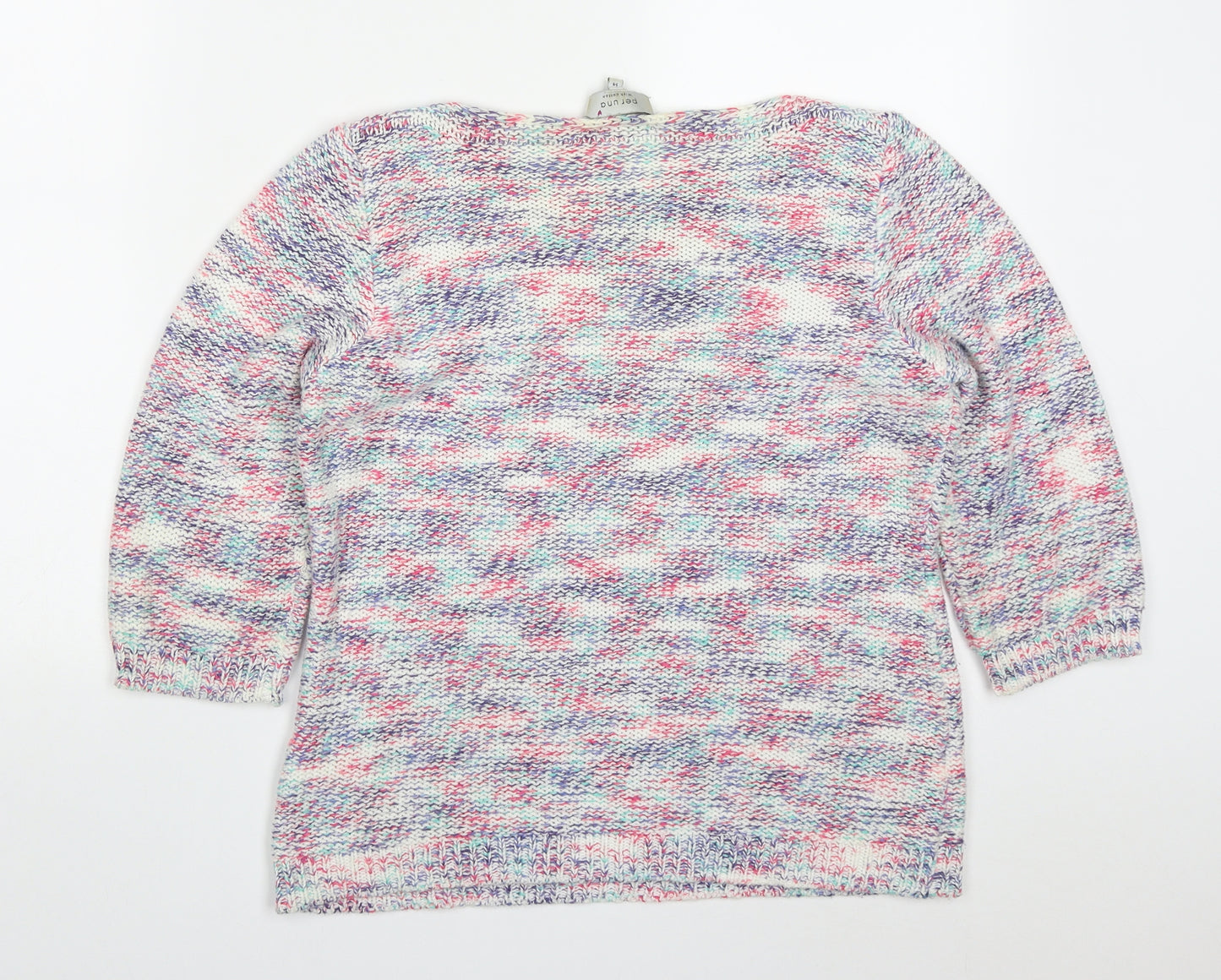 Per Una Womens Multicoloured Round Neck  Acrylic Pullover Jumper Size 14