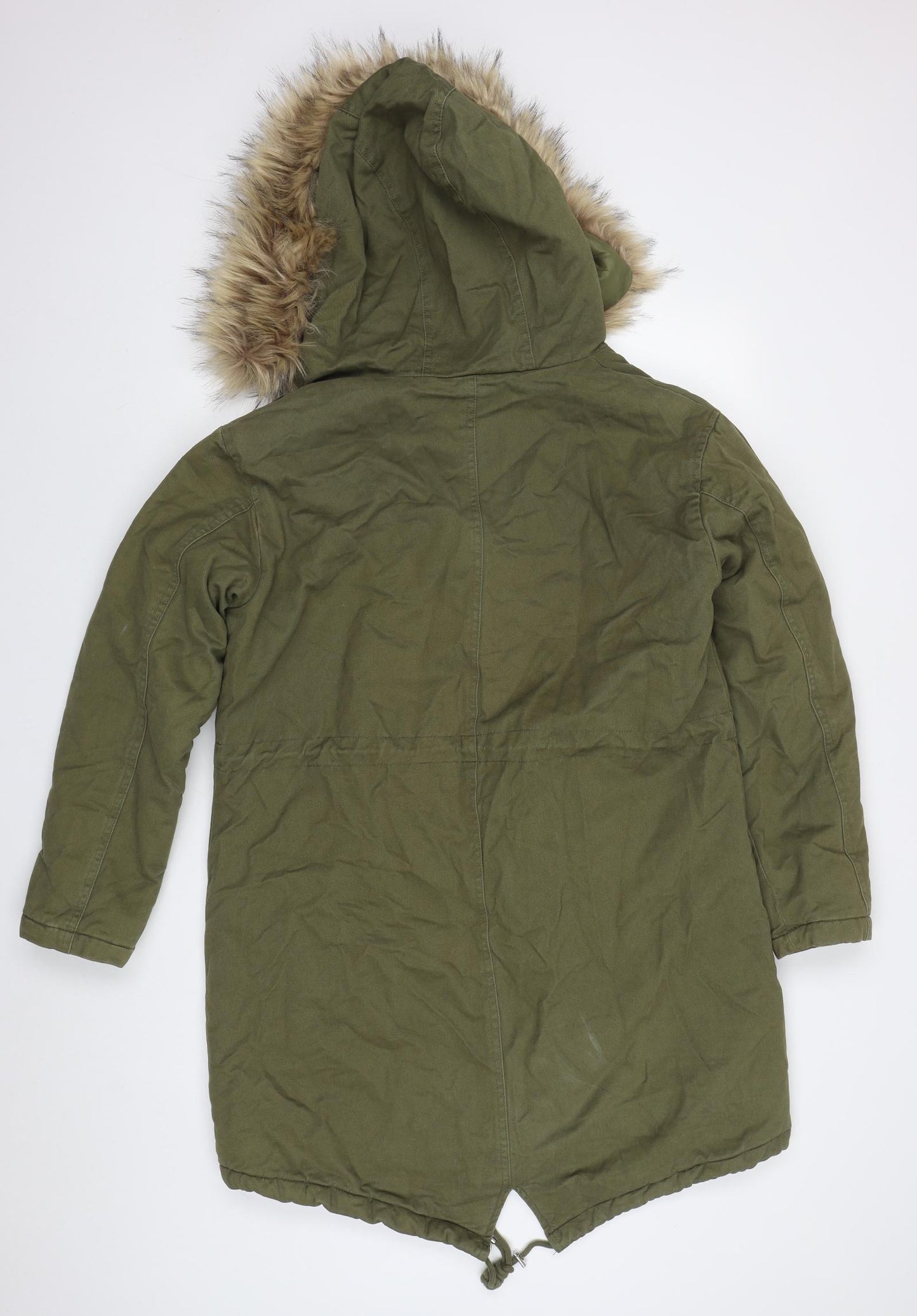 New Look Womens Green   Parka Coat Size 10  Zip
