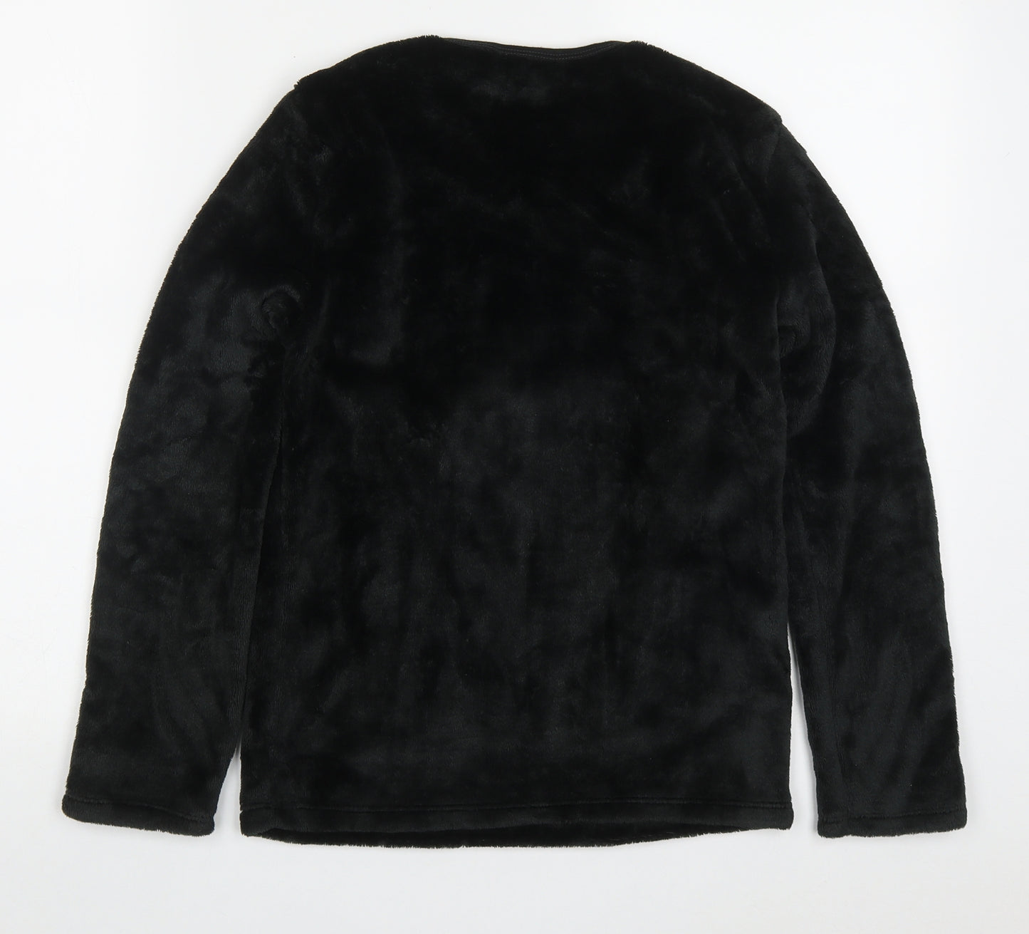 Pep&Co Boys Black Solid Polyester  Pyjama Top Size 11-12 Years  Pullover - Current Mood