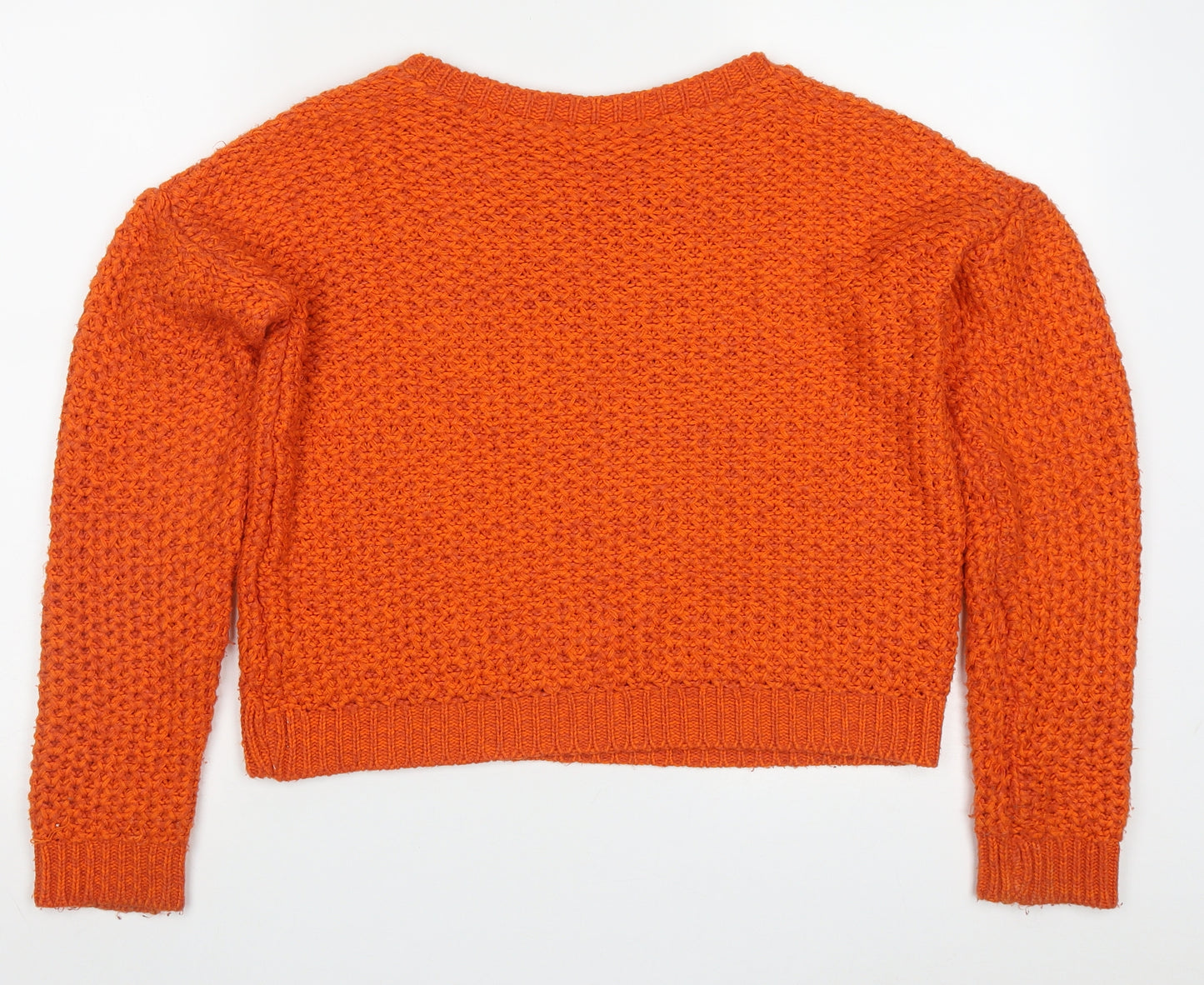 New Look Womens Orange Round Neck  Acrylic Pullover Jumper Size 10