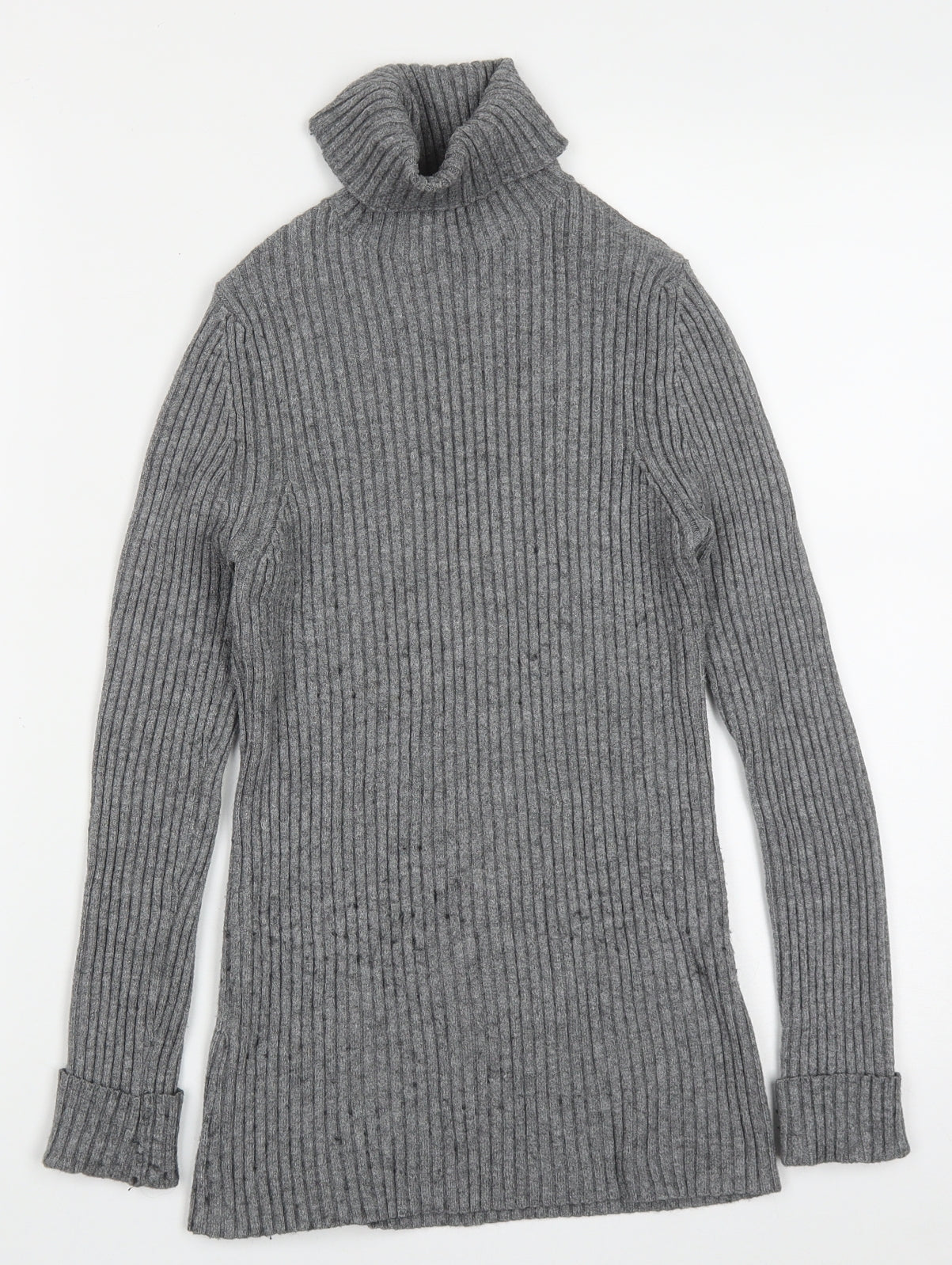 Just Be You Womens Grey Roll Neck  Viscose Pullover Jumper Size S