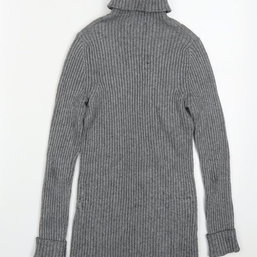 Just Be You Womens Grey Roll Neck  Viscose Pullover Jumper Size S