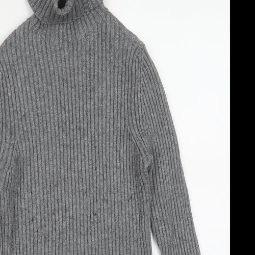 Just Be You Womens Grey Roll Neck  Viscose Pullover Jumper Size S