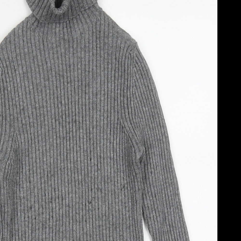 Just Be You Womens Grey Roll Neck  Viscose Pullover Jumper Size S