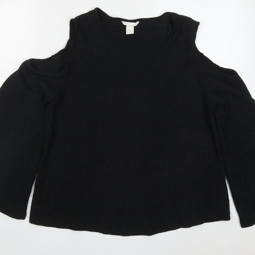 H&M Womens Black  Polyester Basic T-Shirt Size M Round Neck