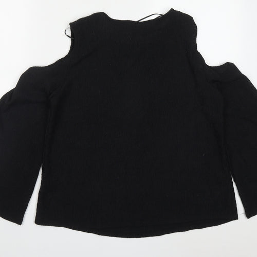 H&M Womens Black  Polyester Basic T-Shirt Size M Round Neck