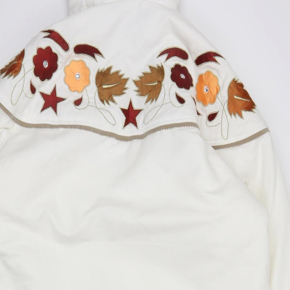 Puli Sports Womens White   Parka Coat Size M  Snap