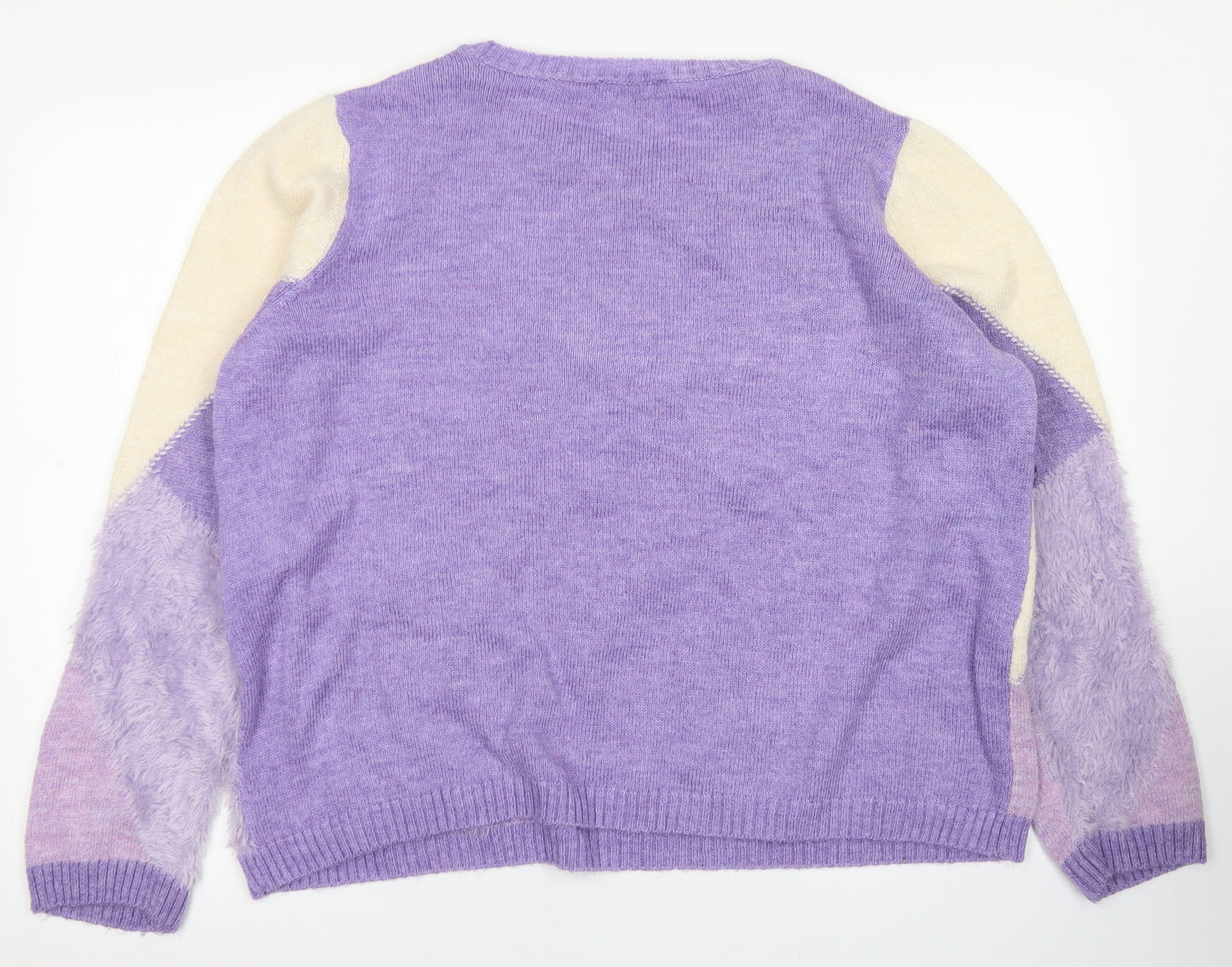 George Womens Purple Crew Neck  Acrylic Pullover Jumper Size XL