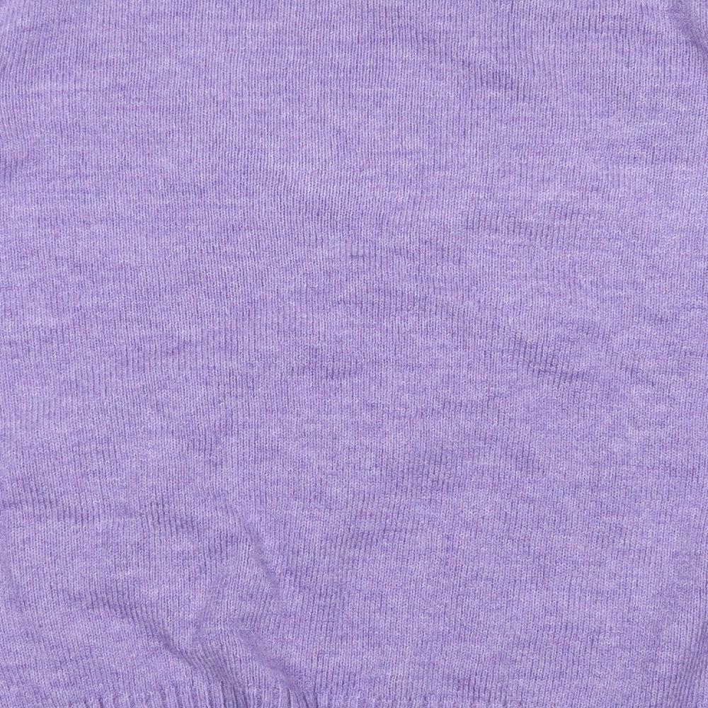 George Womens Purple Crew Neck  Acrylic Pullover Jumper Size XL