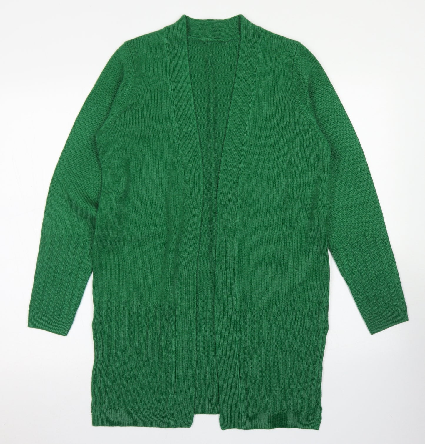 TU Womens Green Round Neck  Acrylic Cardigan Jumper Size 10