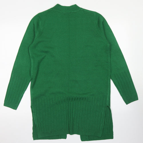 TU Womens Green Round Neck  Acrylic Cardigan Jumper Size 10