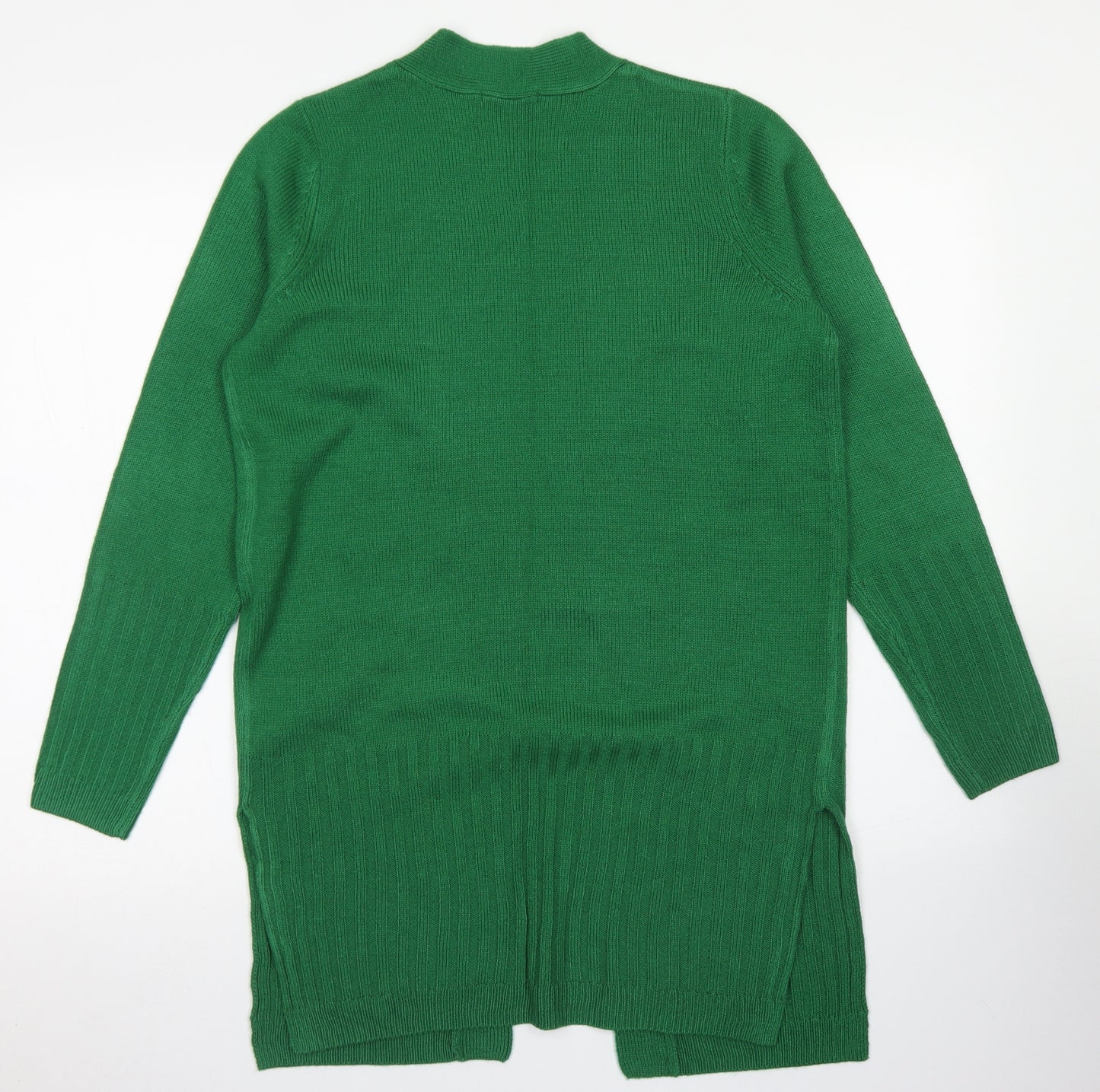 TU Womens Green Round Neck  Acrylic Cardigan Jumper Size 10