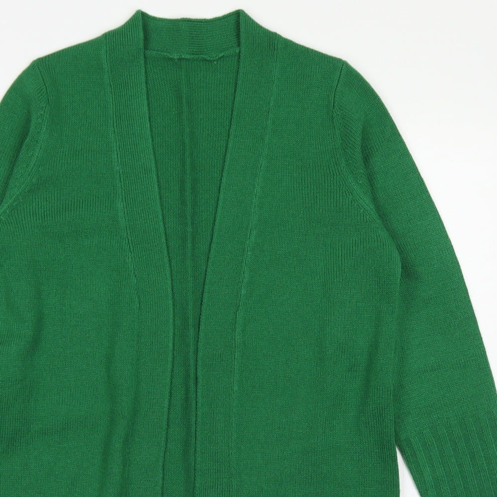 TU Womens Green Round Neck  Acrylic Cardigan Jumper Size 10