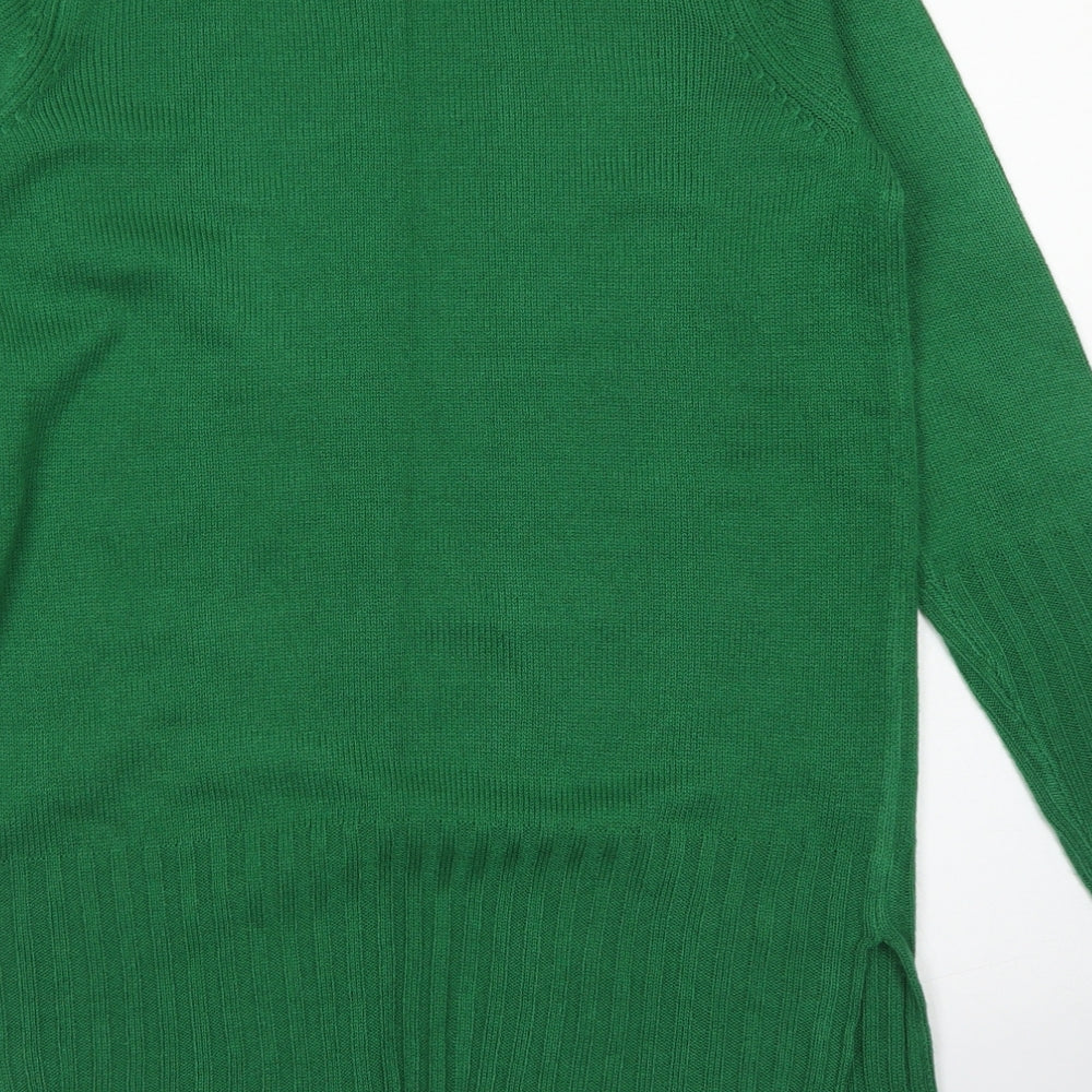 TU Womens Green Round Neck  Acrylic Cardigan Jumper Size 10