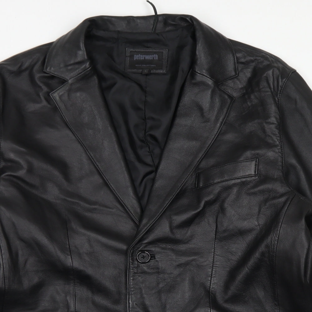 PeterWerth Mens Black   Jacket Blazer Size L  Button