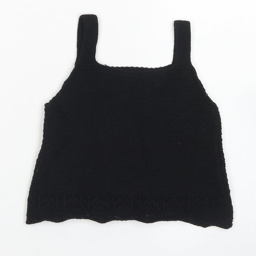 TU Girls Black  Cotton Cropped Tank Size 5 Years Square Neck