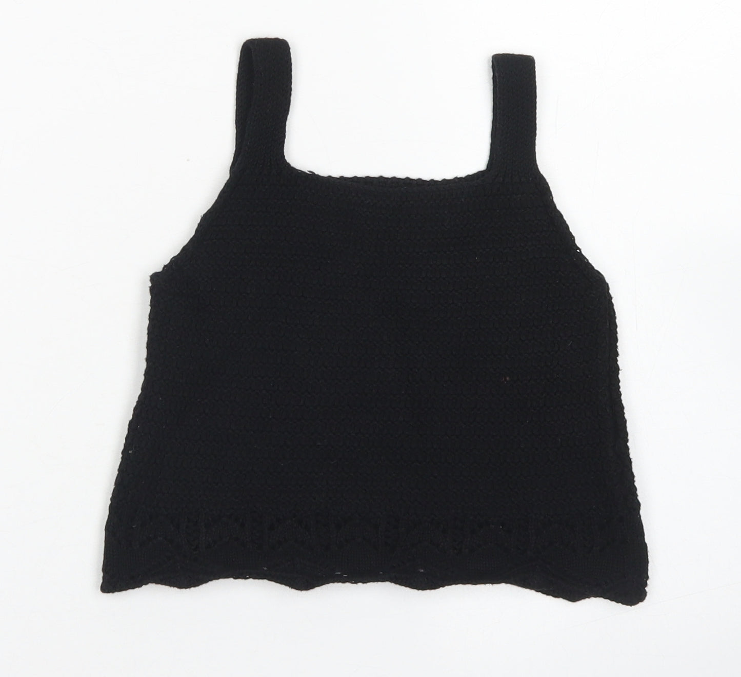 TU Girls Black  Cotton Cropped Tank Size 5 Years Square Neck