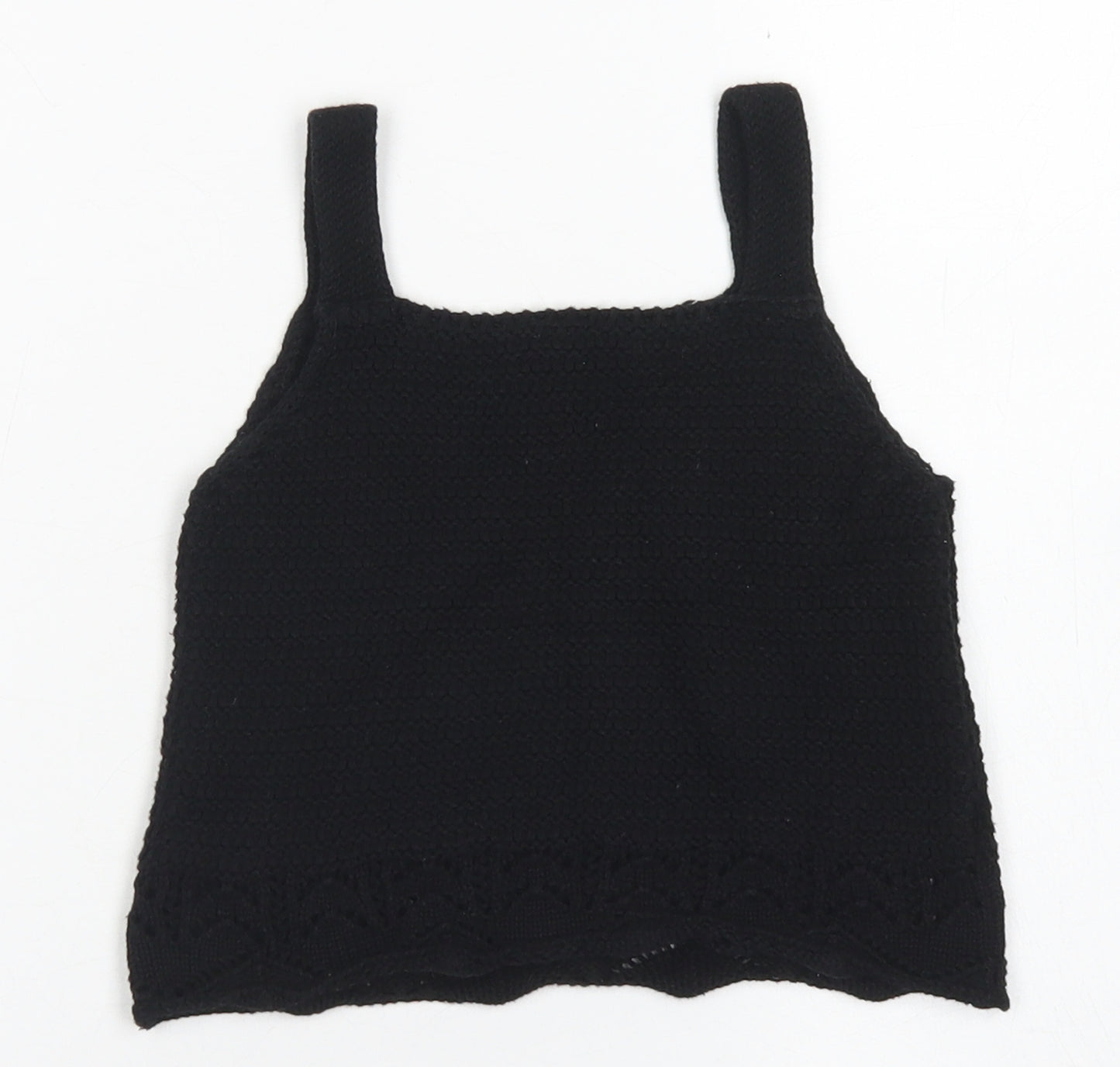 TU Girls Black  Cotton Cropped Tank Size 5 Years Square Neck