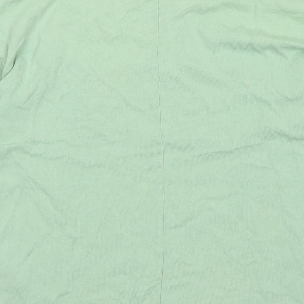 Zara Girls Green  Cotton Basic T-Shirt Size 7 Years Crew Neck