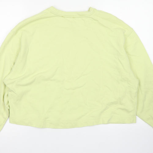 MNG Womens Yellow  Cotton Pullover Sweatshirt Size L   - Cropped