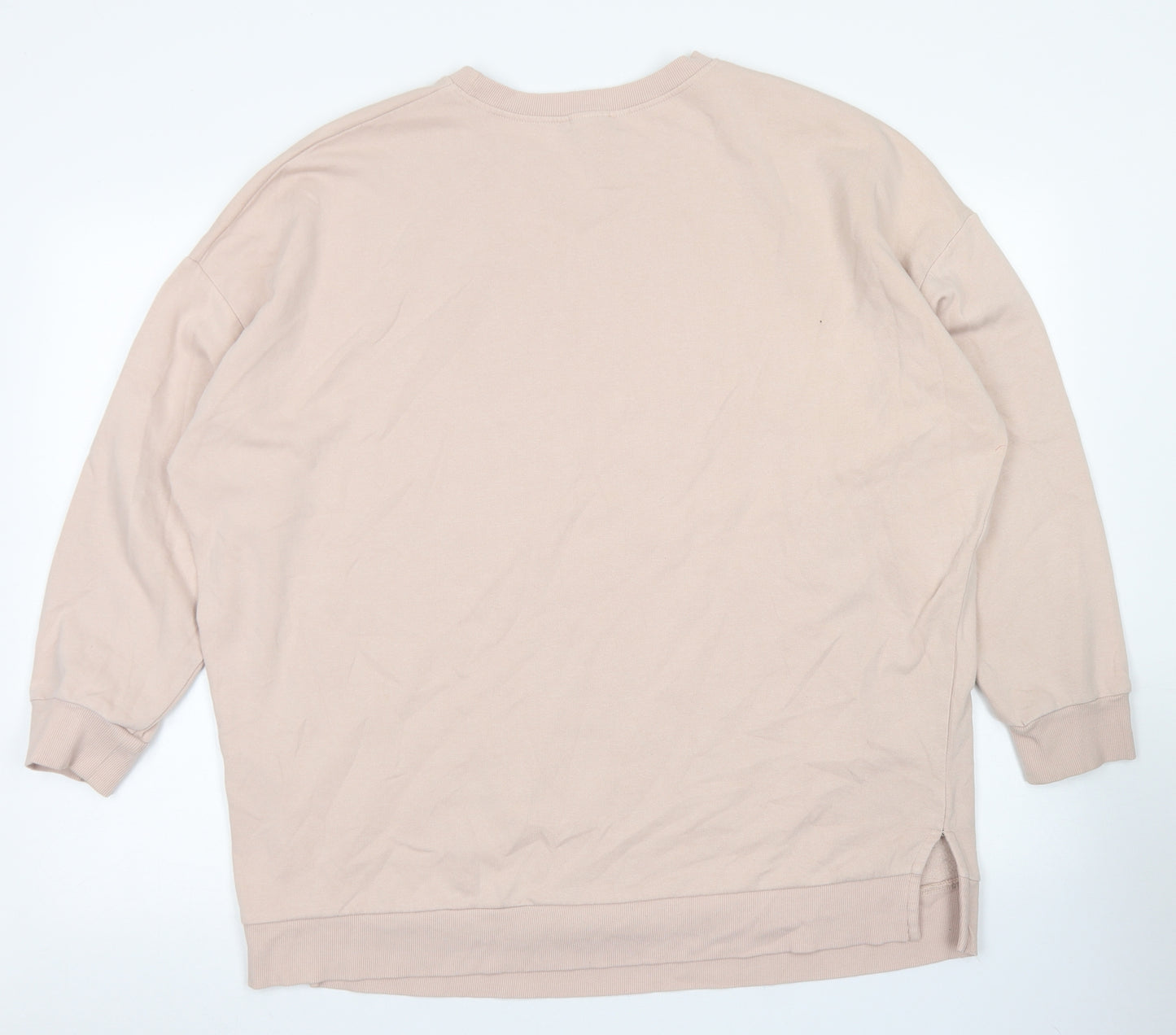 New Look Womens Pink  Cotton Pullover Sweatshirt Size 22