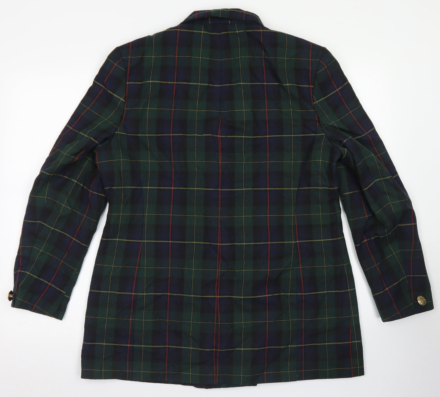 essence Womens Green Plaid Polyester Jacket Blazer Size 18